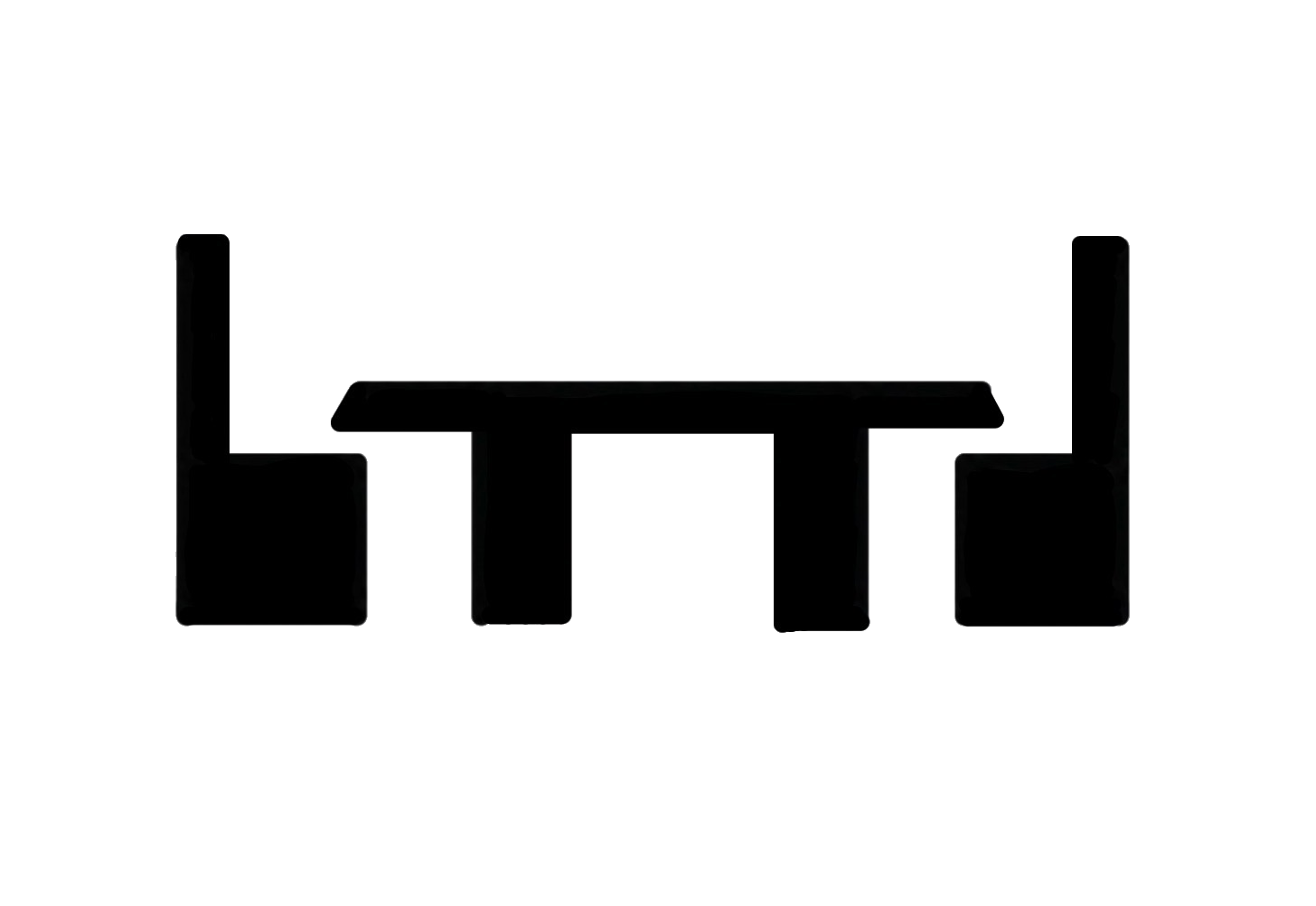 A simple table and chairs symbol